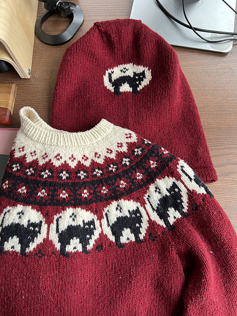 the hood and the sweater