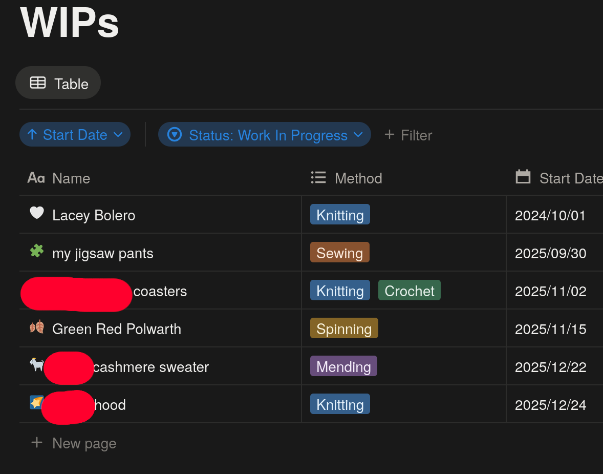 my current works in progress (wips)