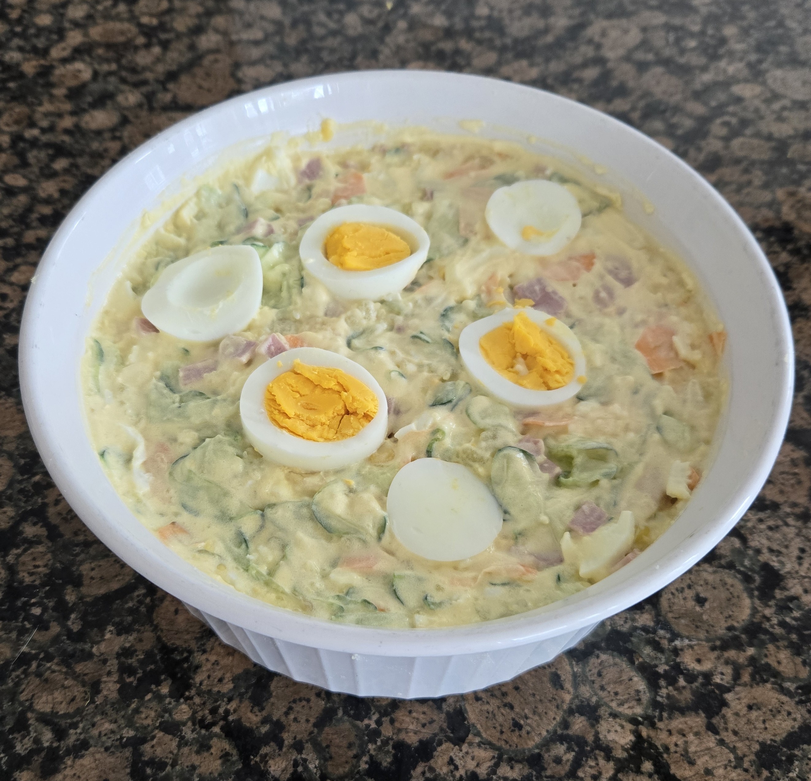 my potato salad! with eggs on top
