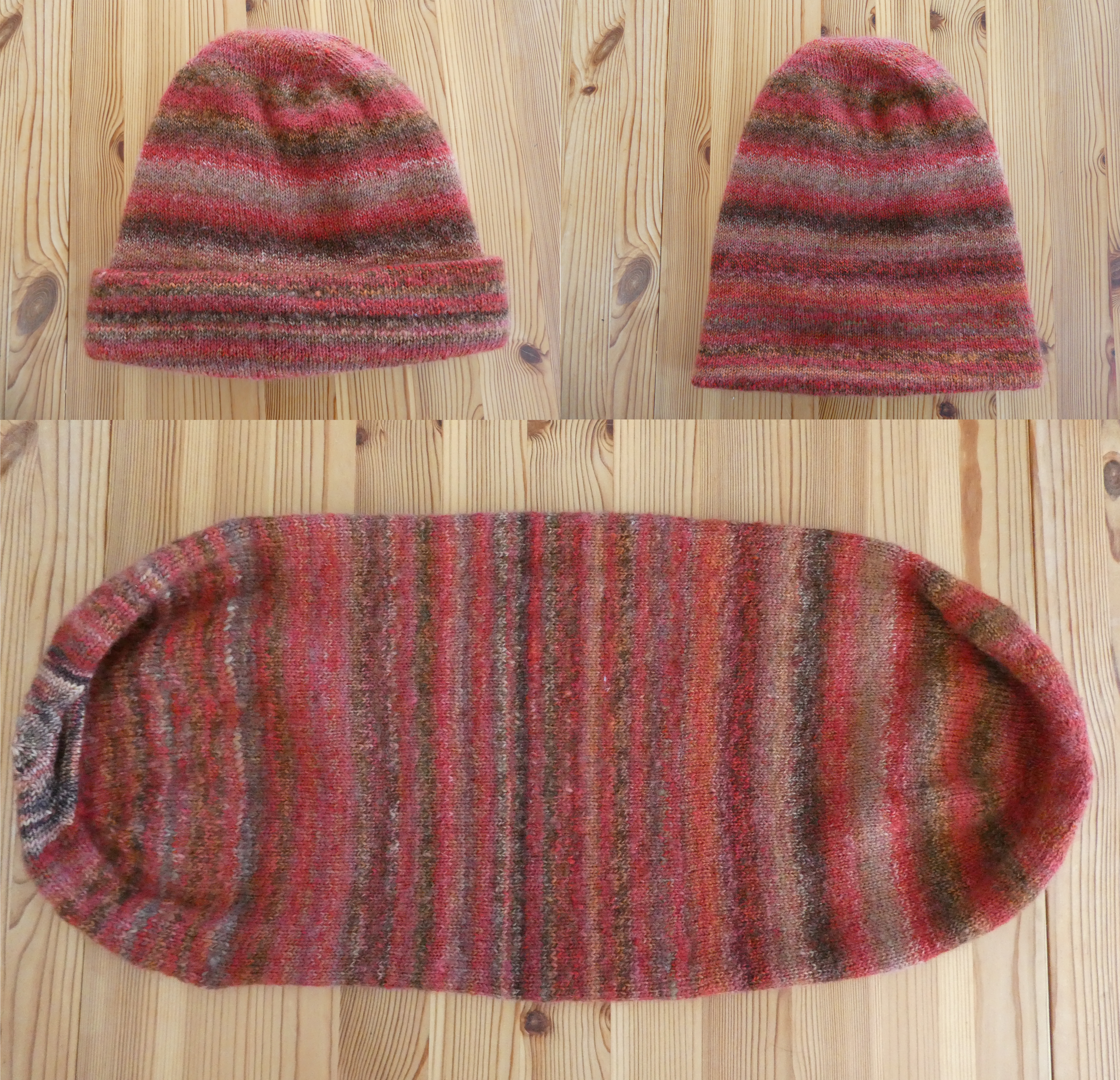 various angles of my finished hat